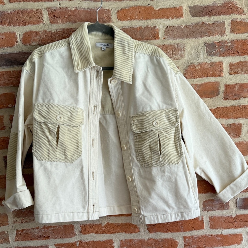 Madewell cream corduroy and denim jacket or shaket